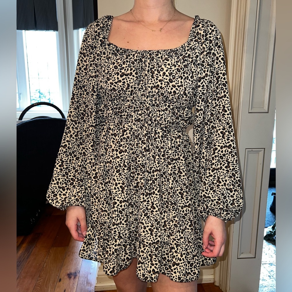 NWOT asos leopard print mini dress